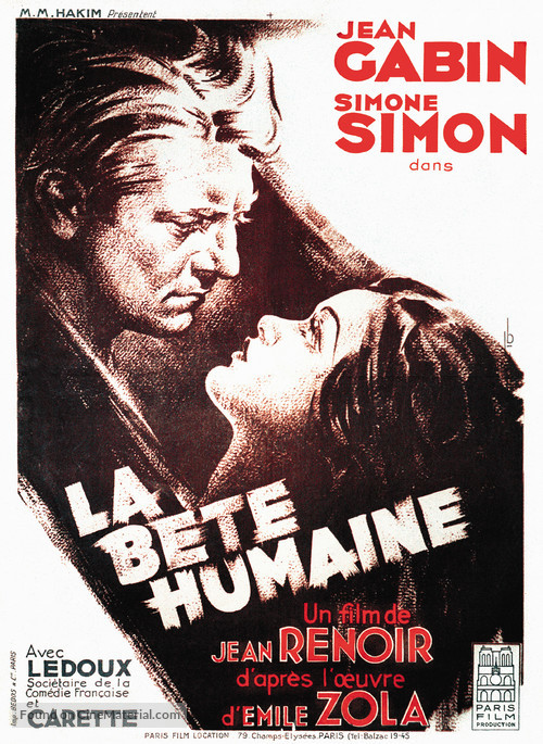 La b&ecirc;te humaine - French Movie Poster