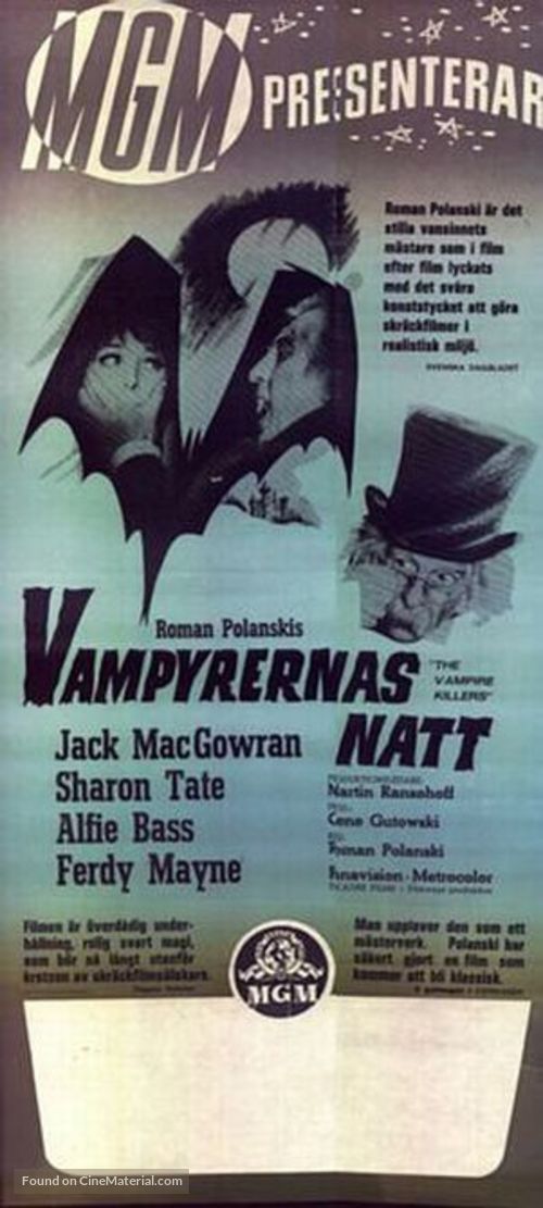 Dance of the Vampires - Swedish Movie Poster
