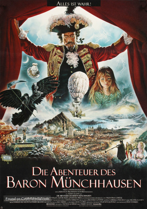 The Adventures of Baron Munchausen - German Movie Poster
