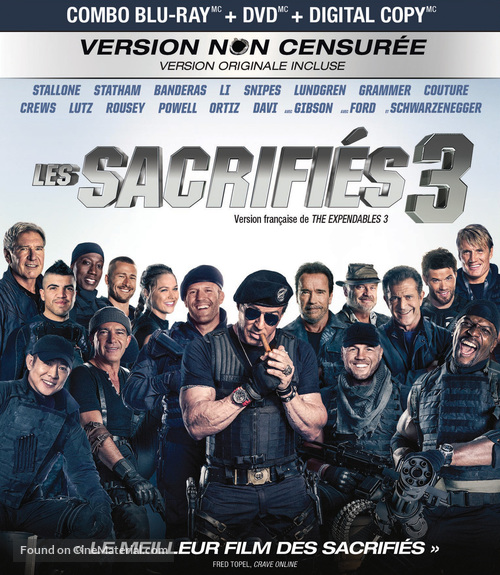 The Expendables 3 - Canadian Blu-Ray movie cover