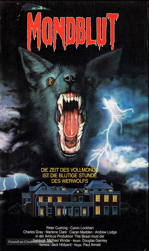 The Beast Must Die - German VHS movie cover