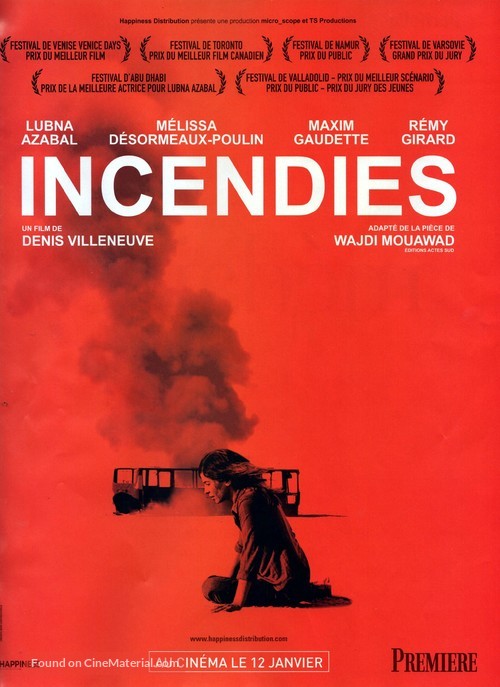 Incendies - French Movie Poster