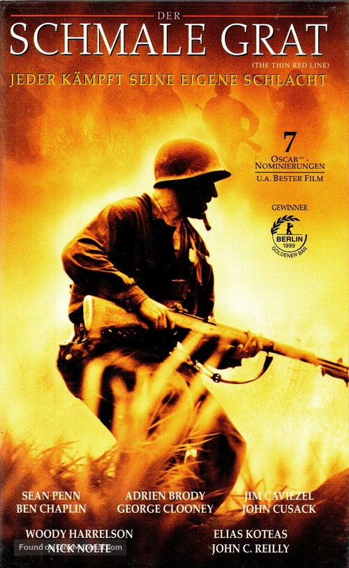 The Thin Red Line - German VHS movie cover