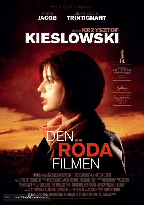 Trois couleurs: Rouge - Swedish Re-release movie poster