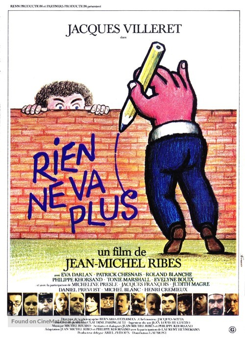 Rien ne va plus - French Movie Poster