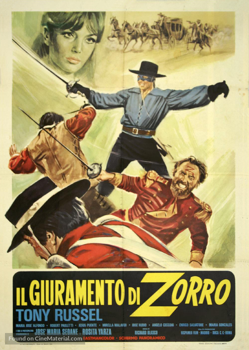 El Zorro cabalga otra vez - Italian Movie Poster