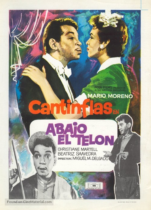 Abajo el tel&oacute;n - Spanish Movie Poster