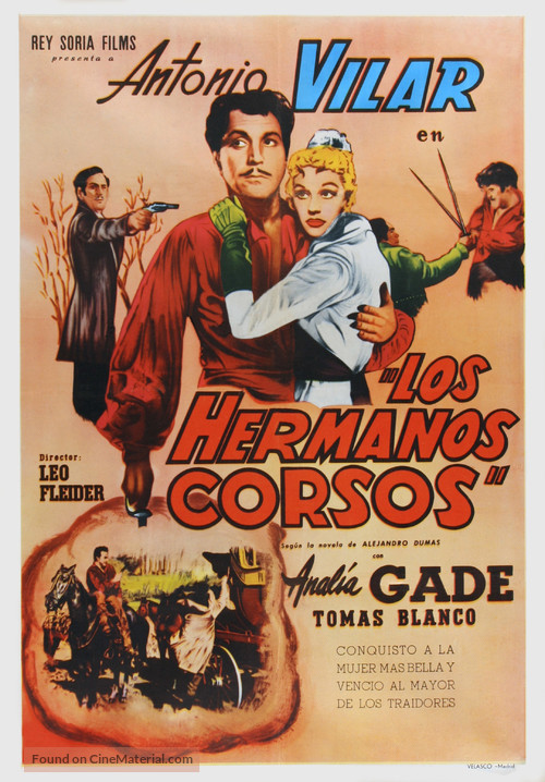 Los hermanos corsos - Spanish Movie Poster