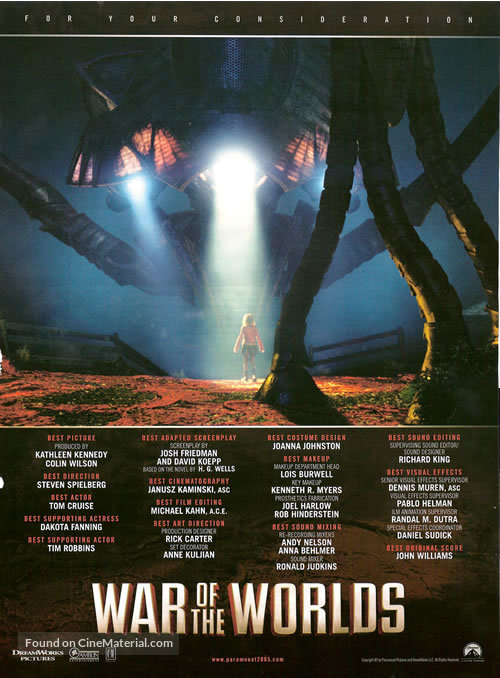 War of the Worlds - For your consideration movie poster