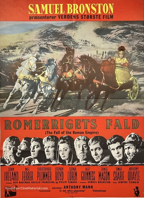 The Fall of the Roman Empire - Danish Movie Poster