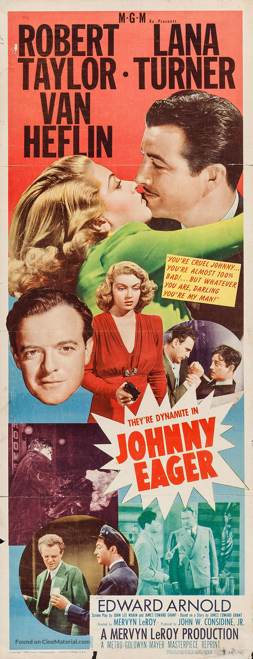 Johnny Eager - Re-release movie poster