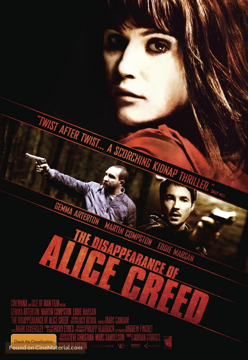 The Disappearance of Alice Creed - Australian Movie Poster