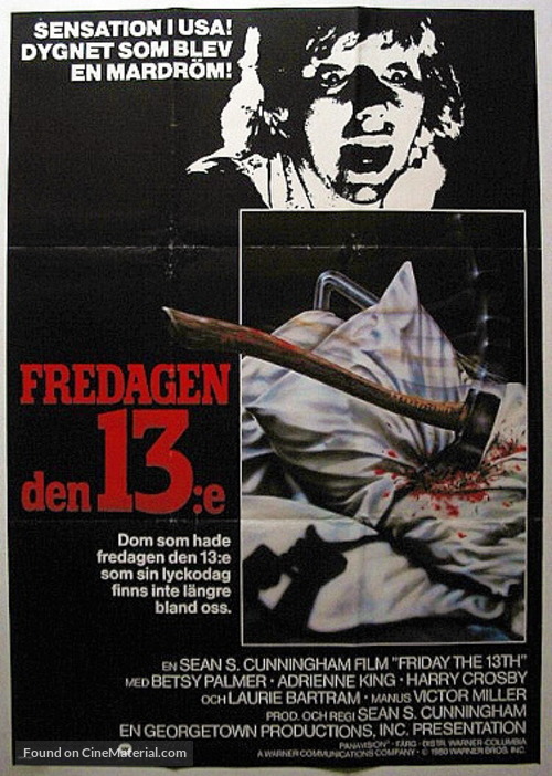 Friday the 13th - Swedish Movie Poster