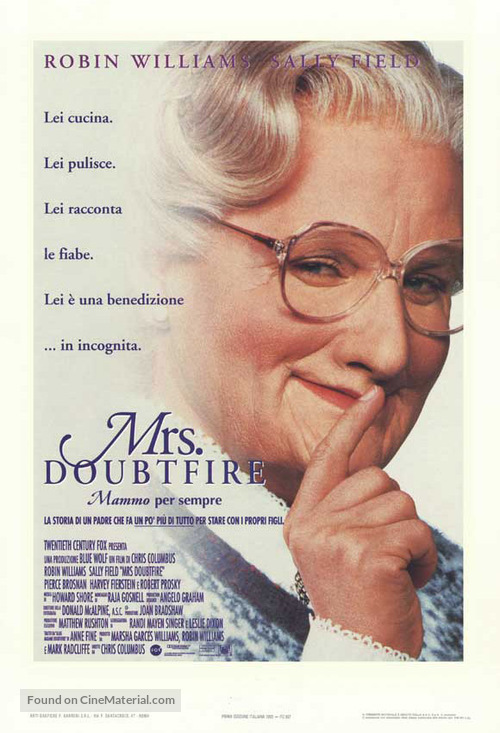 Mrs. Doubtfire - Italian Movie Poster