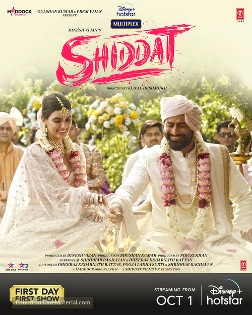 Shiddat - Indian Movie Poster