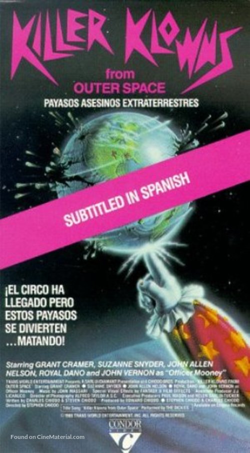 Killer Klowns from Outer Space - Spanish VHS movie cover
