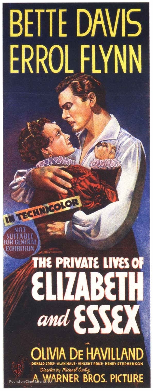 The Private Lives of Elizabeth and Essex - Australian Movie Poster