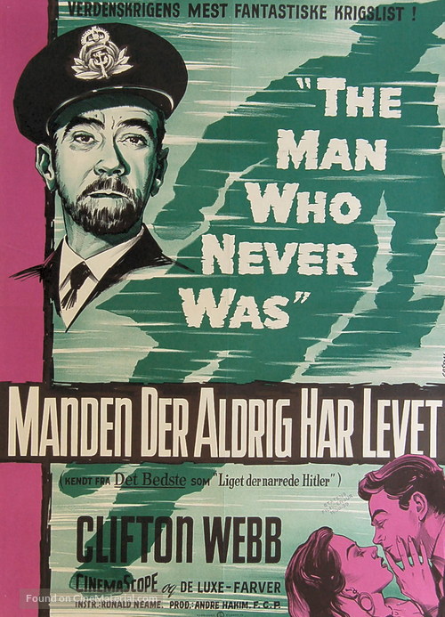 The Man Who Never Was - Danish Movie Poster