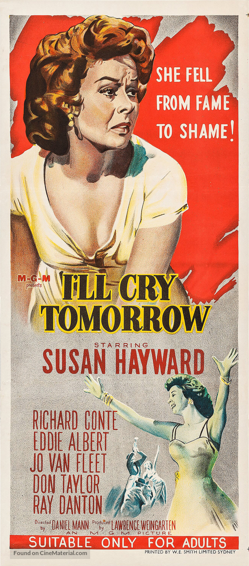 I&#039;ll Cry Tomorrow - Australian Movie Poster