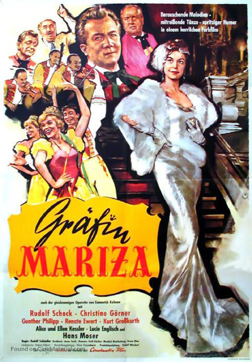 Gr&auml;fin Mariza - German Movie Poster