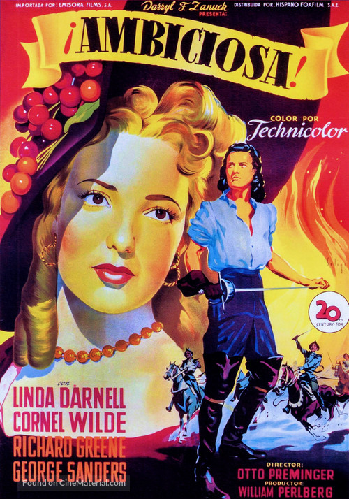 Forever Amber - Spanish Movie Poster