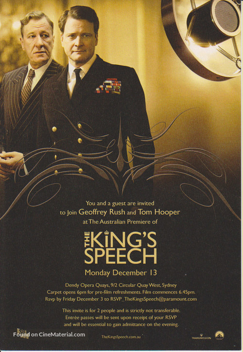 The King&#039;s Speech - Australian poster