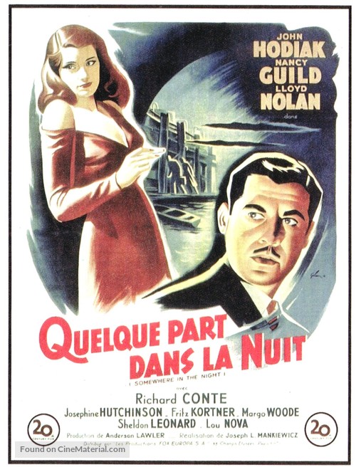 Somewhere in the Night - French Movie Poster