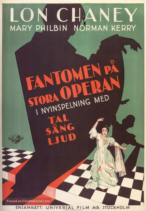 The Phantom of the Opera - Swedish Movie Poster