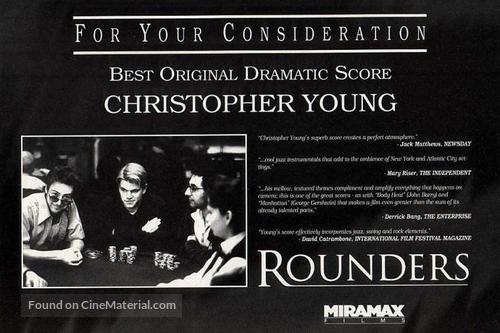 Rounders - For your consideration movie poster