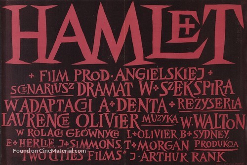 Hamlet - Polish Movie Poster