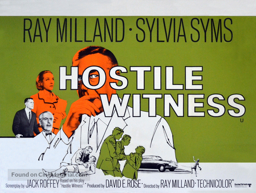 Hostile Witness - British Movie Poster