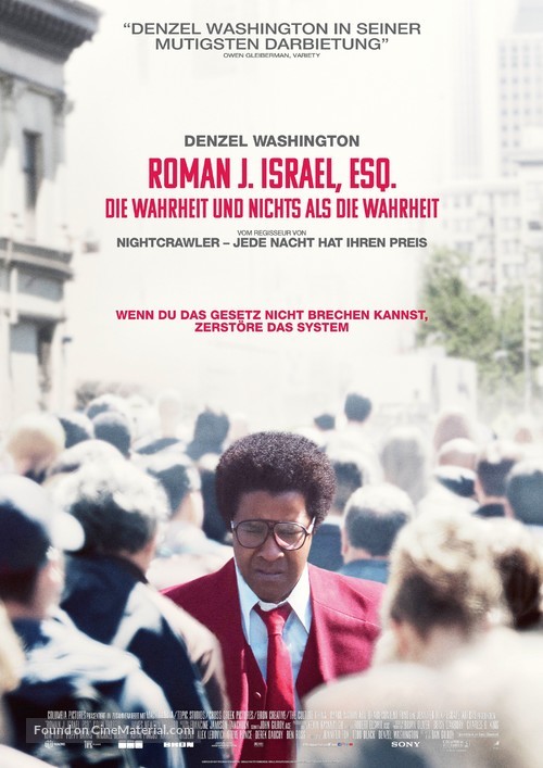 Roman J Israel, Esq. - German Movie Poster