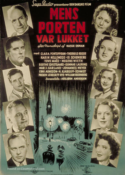 Mens porten var lukket - Danish Movie Poster