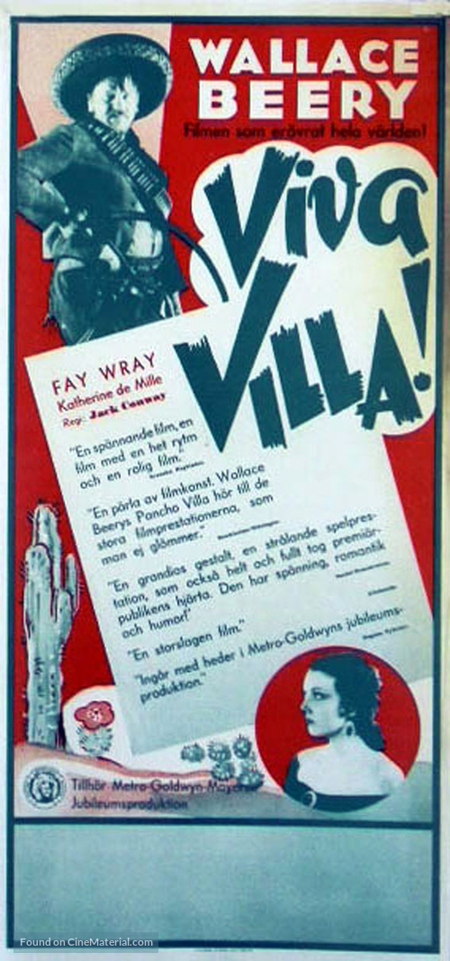 Viva Villa! - Swedish Movie Poster
