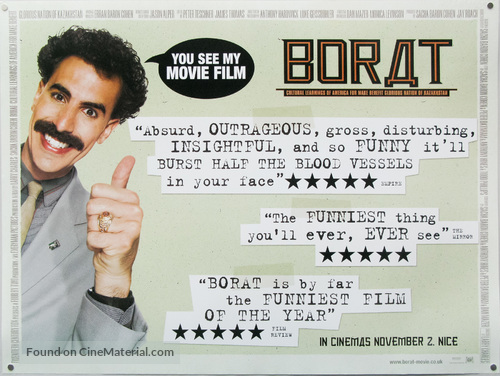 Borat: Cultural Learnings of America for Make Benefit Glorious Nation of Kazakhstan - British Movie Poster