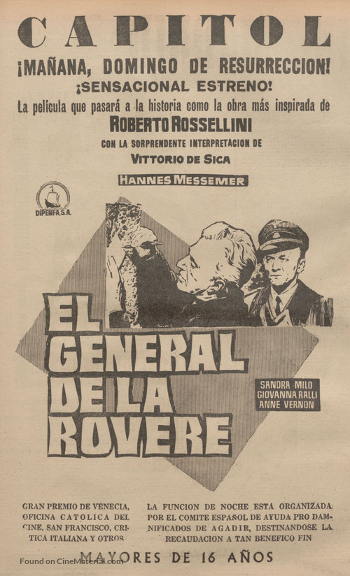 Il generale della Rovere - Spanish poster