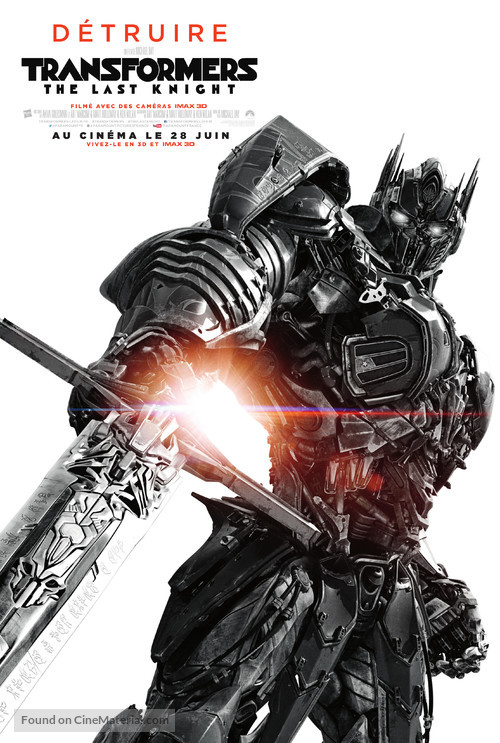 Transformers: The Last Knight - French Movie Poster