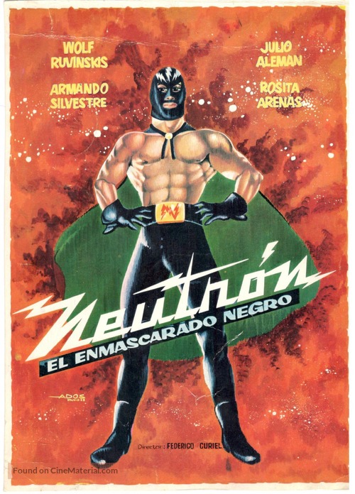 Neutr&oacute;n el enmascarado negro - Spanish Movie Poster