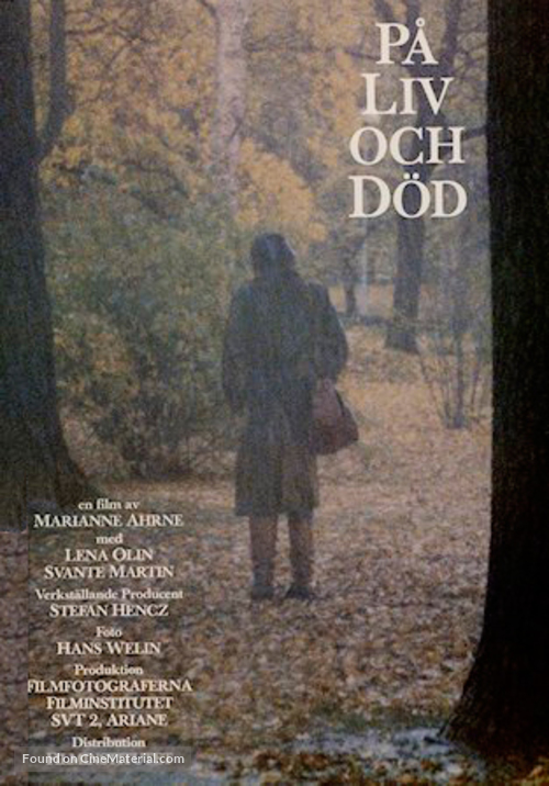 P&aring; liv och d&ouml;d - Swedish Movie Poster
