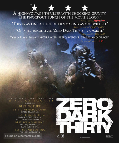 Zero Dark Thirty - For your consideration movie poster