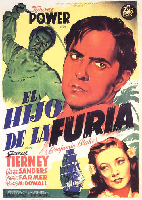 Son of Fury: The Story of Benjamin Blake - Spanish Movie Poster