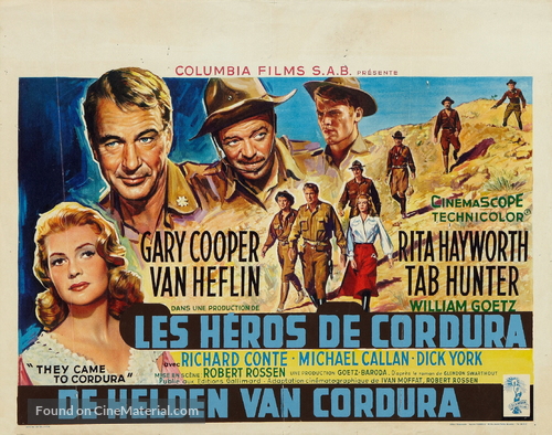 They Came to Cordura - Belgian Movie Poster