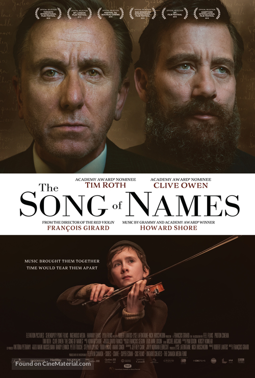 The Song of Names - Canadian Movie Poster