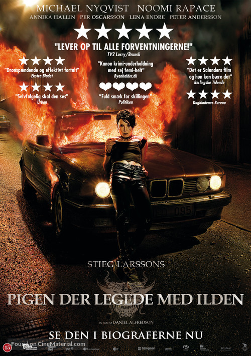 Flickan som lekte med elden - Danish Movie Poster