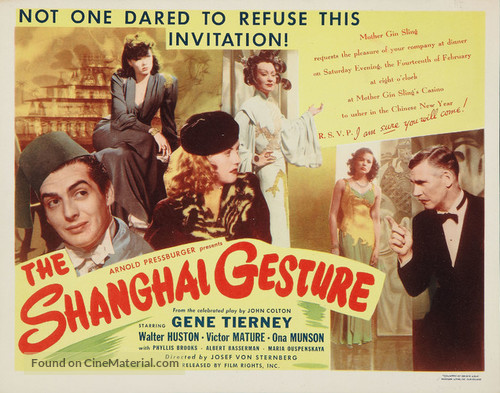The Shanghai Gesture - Re-release movie poster