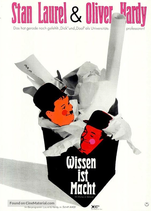 A Chump at Oxford - German Movie Poster