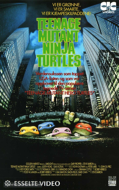 Teenage Mutant Ninja Turtles - Norwegian VHS movie cover