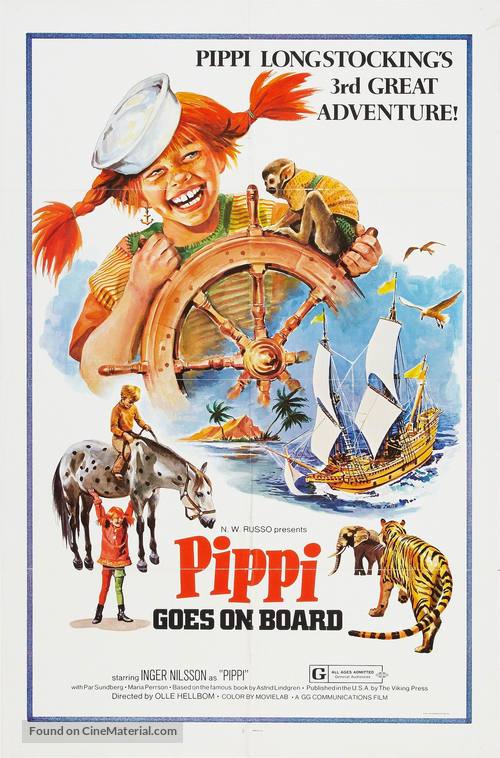 Här Kommer Pippi Långstrump 1969 Movie Poster 