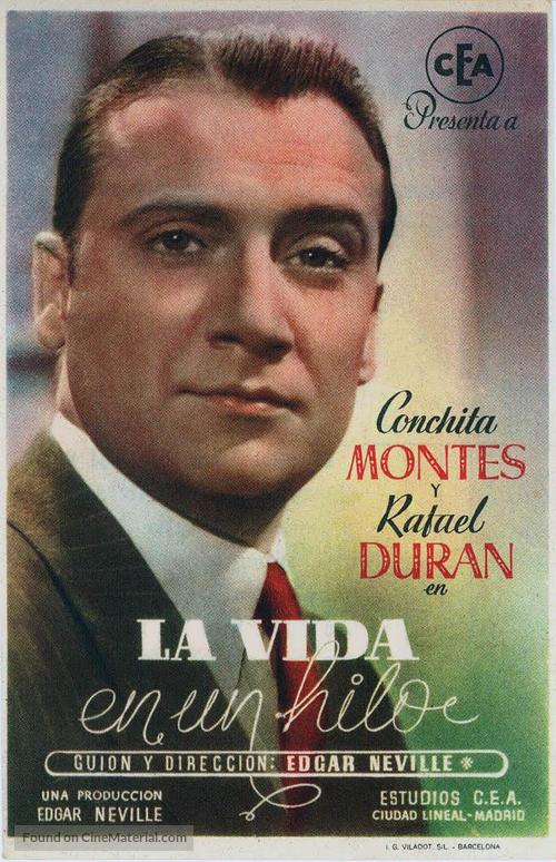 La vida en un hilo - Spanish Movie Poster