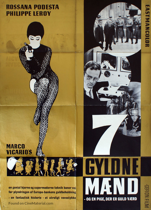 Sette uomini d&#039;oro - Danish Movie Poster